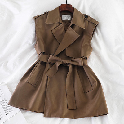 Stílusos női mellény zsebekkel és övvel több színben