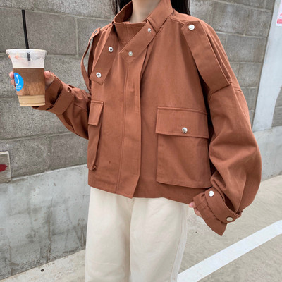 Γυναικείο μοντέρνο μπουφάν σε τρία χρώματα -κοντό μοντέλο