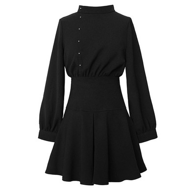 Rochie de dama decupata model nou cu maneci lungi de culoare neagra