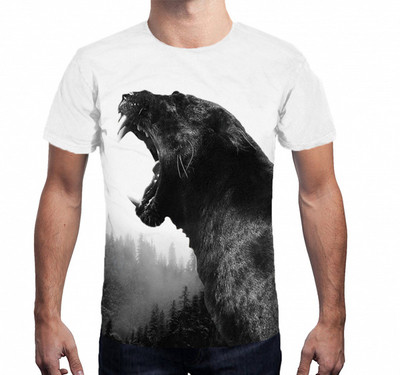 Új modell férfi póló rövid ujjal, fehér rátéttel