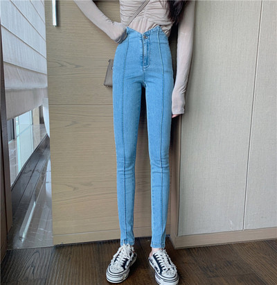 Modern női farmer új modell magas derékkal, kék és fekete színben