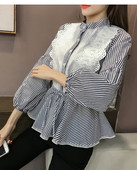 Női top ing két színben, nyakkendővel