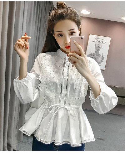 Női top ing két színben, nyakkendővel