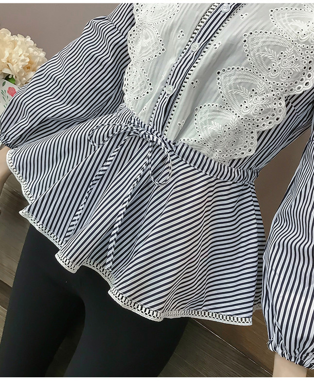 Női top ing két színben, nyakkendővel