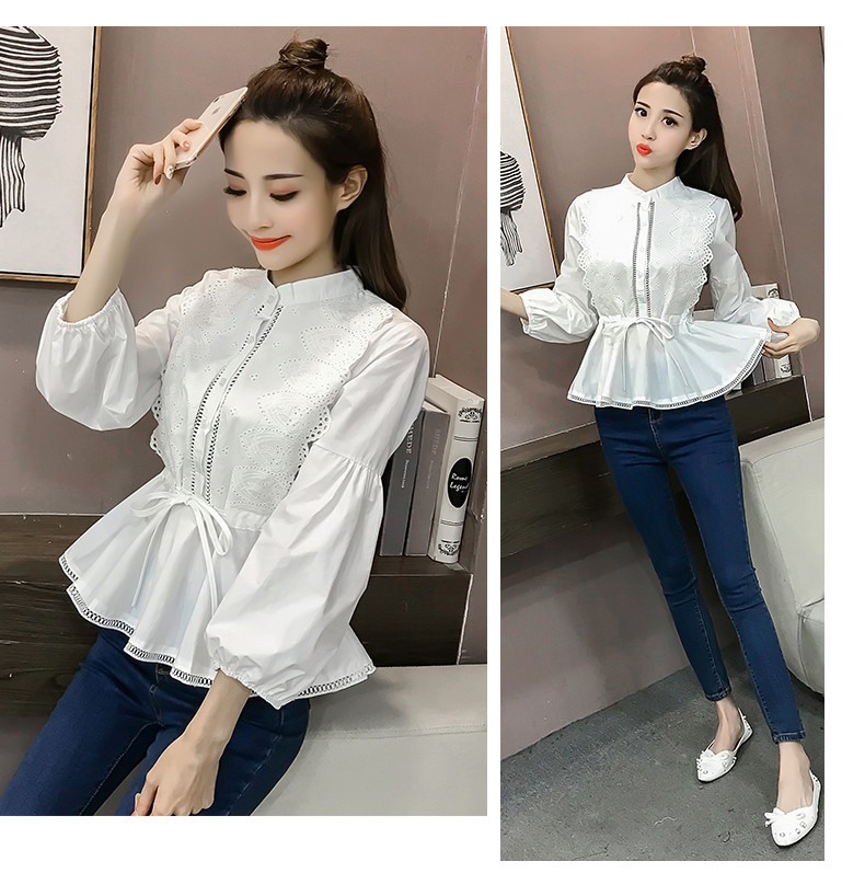 Női top ing két színben, nyakkendővel