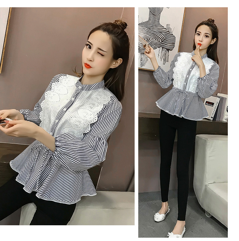 Női top ing két színben, nyakkendővel