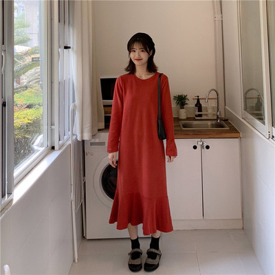 Γυναικέια casual μακρύ φόρεμα σε τρία χρώματα