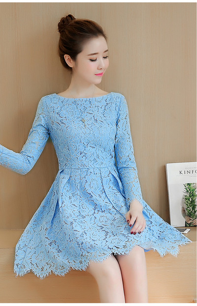 Női csipkeruha, hosszú ujjú, különböző színekben