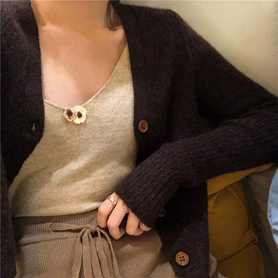 Női rövid kardigán két színben, gombokkal