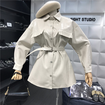 Új modell női bőrkabát övvel több színben