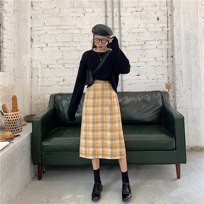 Γυναικεία Casual καρό Φούστα με ψηλή μέση