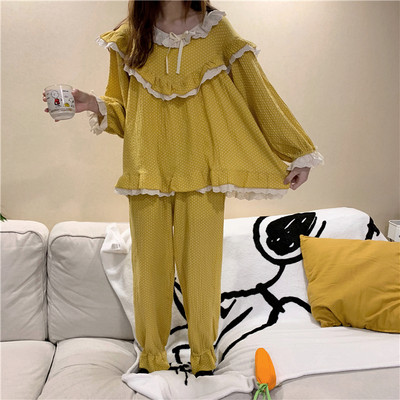 Γυναικεία πιτζάμα σε δύο χρώματα ροζ και κίτρινο