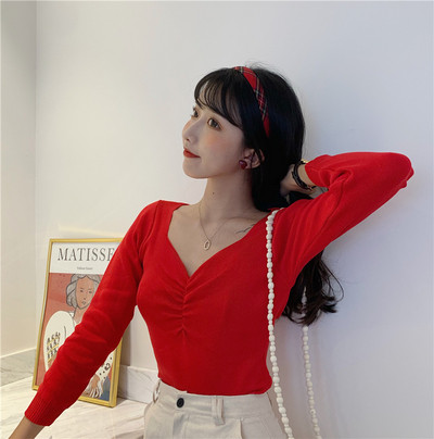 Női lezser rövid blúz zöld has és bézs színben