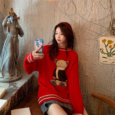 Modern női pulóver három színben - kék, piros és fehér