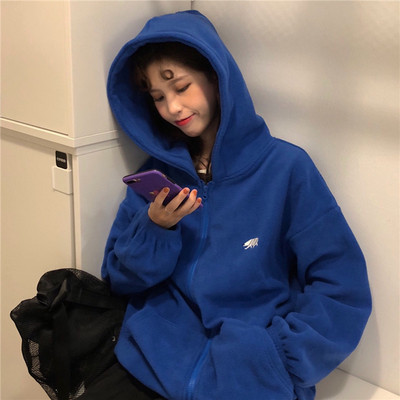 Női széles pulóver több színben cipzárral