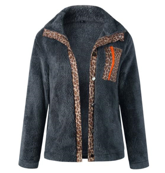 Jachetă de puf de damă cu nasturi de culoare gri și bej