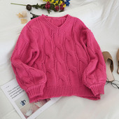 Pulover casual de dama cu decolteu spitz in sase culori