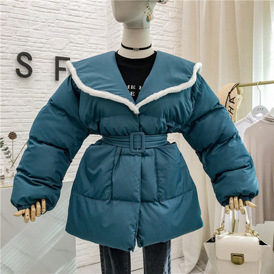 Női kabát övvel és zsebekkel fekete, barna és zöld színben