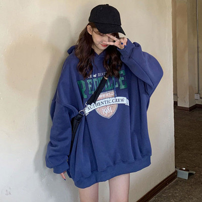 Női mindennapi hosszú pulóver kapucnival