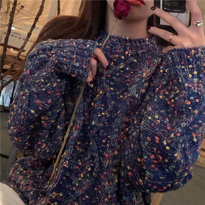 Női alkalmi pulóver három színben, hosszú modell