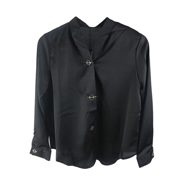 Κομψό γυναικείο πουκάμισο με ντεκολτέ σε σχήμα V σε ροζ και μαύρο χρώμα