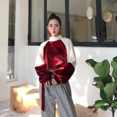 Κομψή κυρία μπλούζα με φαρδιά μανίκια και κολάρο πόλο