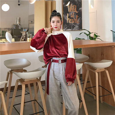 Κομψή κυρία μπλούζα με φαρδιά μανίκια και κολάρο πόλο