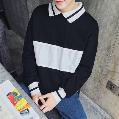 Κομψό πουλόβερ ανδρών με κολάρο σε δύο χρώματα