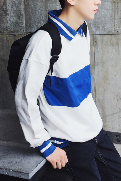 Κομψό πουλόβερ ανδρών με κολάρο σε δύο χρώματα