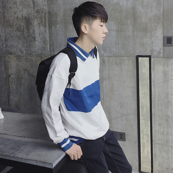 Κομψό πουλόβερ ανδρών με κολάρο σε δύο χρώματα