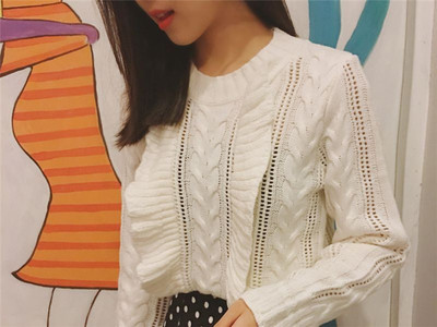 Стилен пуловер за дамите в три цвята с О-образна яка