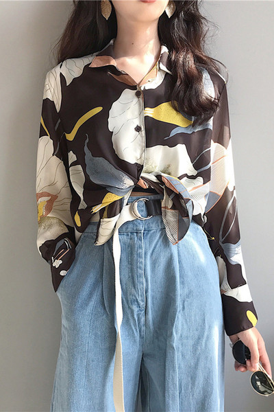 Κυρίες floral πουκάμισο σε δύο αποχρώσεις