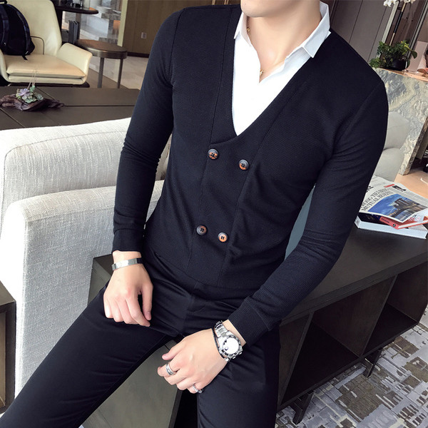 Κομψό ανδρικό πουκάμισο με κολάρο σε δύο χρώματα