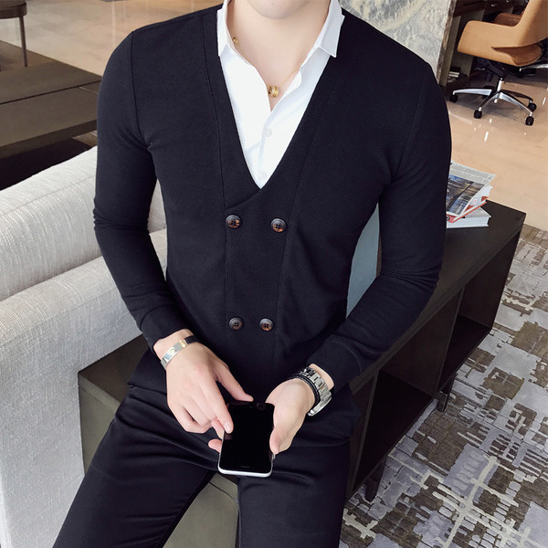 Κομψό ανδρικό πουκάμισο με κολάρο σε δύο χρώματα