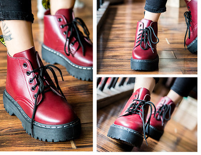 Стилни дамски кубинки от еко кожа