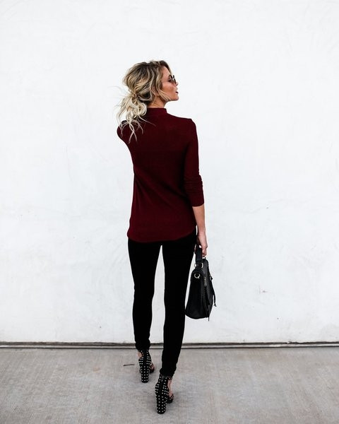 Αθλητική-κομψή κυρία μπλούζα με μακρύ και μαλακό μανίκι σε τρία χρώματα