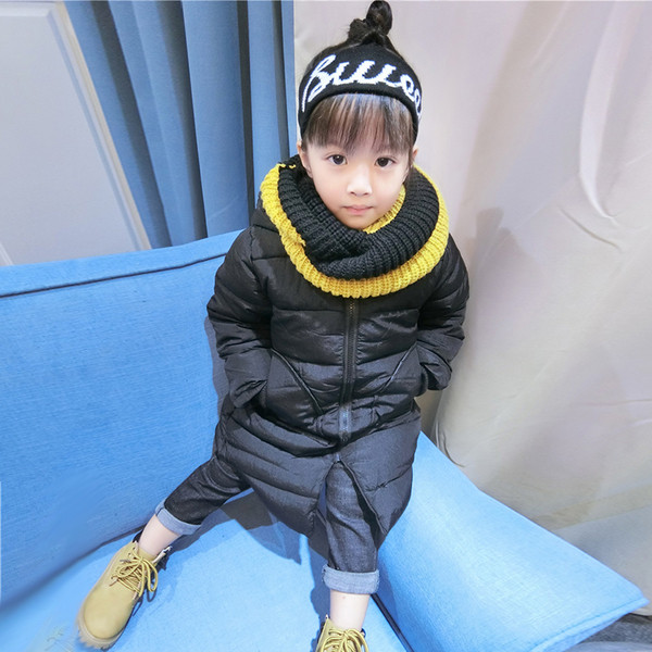 Μακρύ χειμωνιάτικο σακάκι για κορίτσια σε μαύρο χρώμα