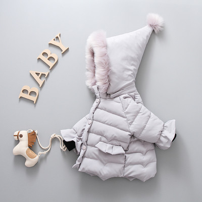 Κομψό χειμωνιάτικο σακάκι για κορίτσια με κουκούλα με κουκούλα