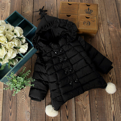 Βρεφικό σακάκι για κορίτσια με κουκούλα σε ροζ, κόκκινο και μαύρο χρώμα