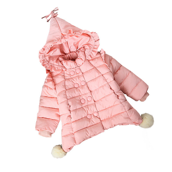 Βρεφικό σακάκι για κορίτσια με κουκούλα σε ροζ, κόκκινο και μαύρο χρώμα