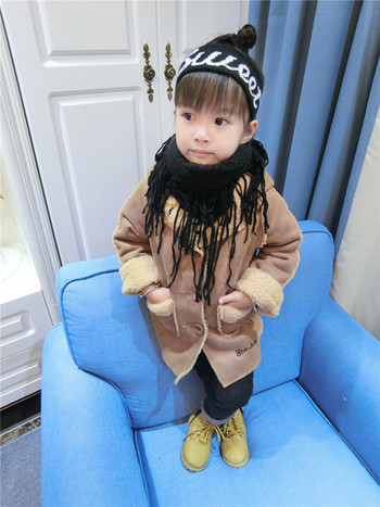 Baby παλτό για κορίτσια με κουμπιά και κουκούλα σε δύο χρώματα