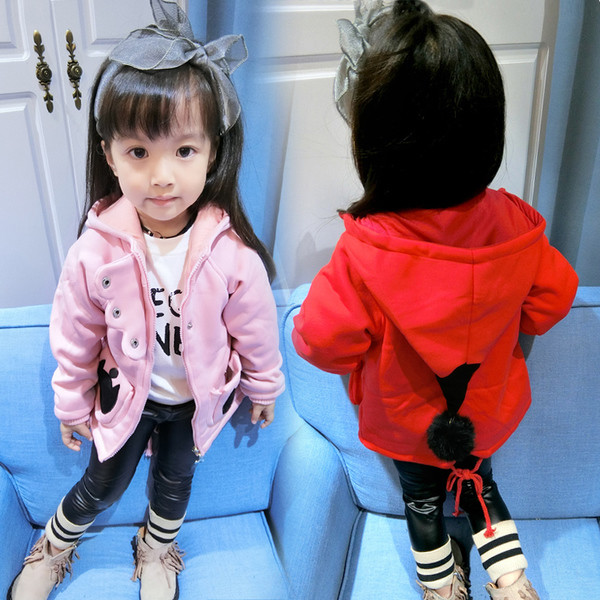 Φούτερ φθινόπωρο-χειμωνιάτικο για κορίτσια με κουκούλα και κουκούλα στην κουκούλα