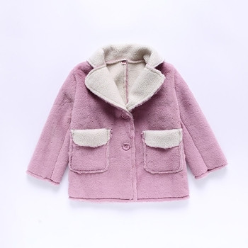 Παιδικό χειμωνιάτικο παλτό για κορίτσια από μαλλί μείγμα σε δύο χρώματα