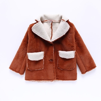 Детско зимно палто за момичета от вълнена смес в два цвята 