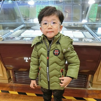 Βρεφικό μπουφάν για αγόρια με κουκούλα σε δύο χρώματα