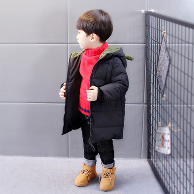 Παιδικό παχύ χειμωνιάτικο σακάκι για αγόρια με κουκούλα με αυτιά σε δύο χρώματα