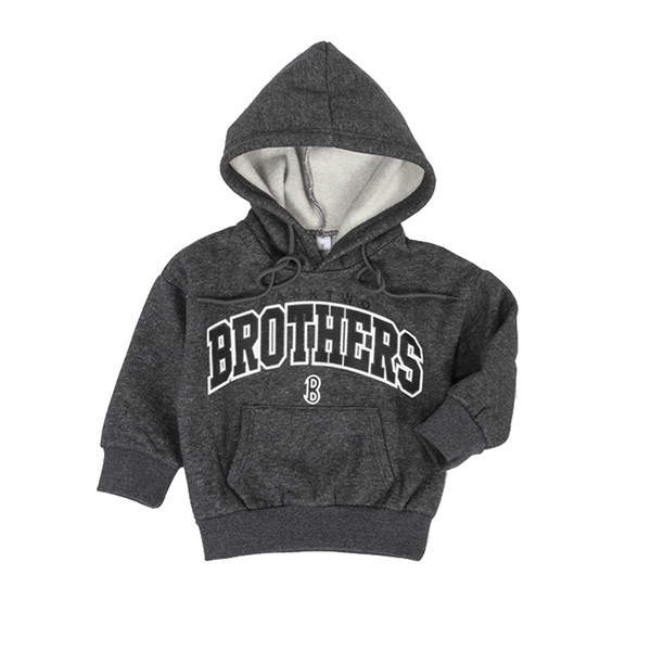 Παιδική κουκούλα με κουκούλα με κρίκους, μπροστά και πίσω κόκκινο και γκρι