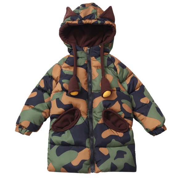 Μακρύ παχύ χειρουργικό καμουφλάζ για αγόρια με αυτιά και τσέπες