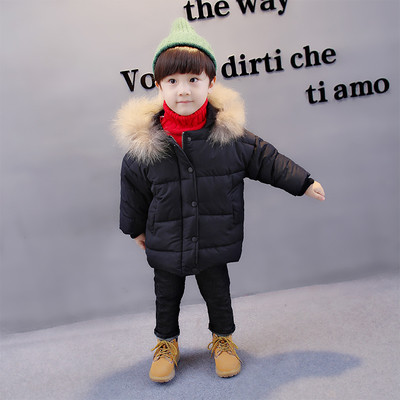 Κομψό παιδικό χειμωνιάτικο μπουφάν για αγόρια με κουκούλα και χνούδι σε δύο χρώματα