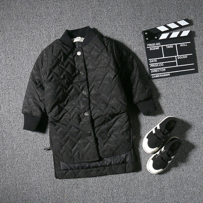 Σπορ-κομψό χειμωνιάτικο σακάκι για αγόρια, μακρύ σχέδιο σε κόκκινο και μαύρο χρώμα